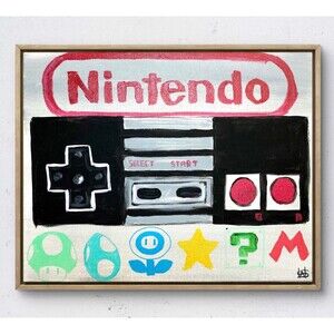 WS original nintendo painting 14X11 canvas acrylic neo expressionism wall art